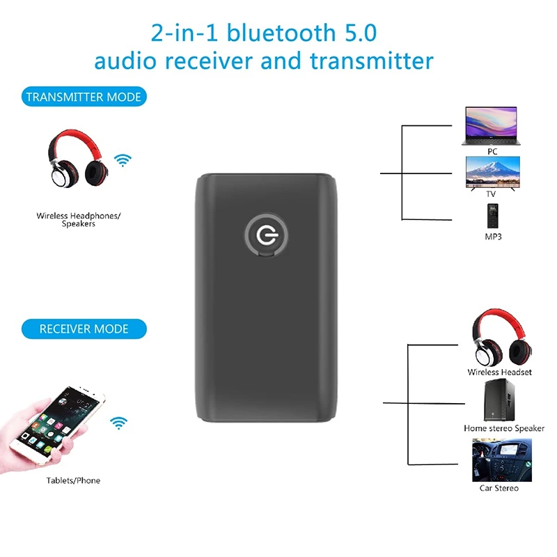 Bluetooth 5 0 аудио 3 мм Музыкальный стерео передатчик и приемник адаптер 2 в 1 USB
