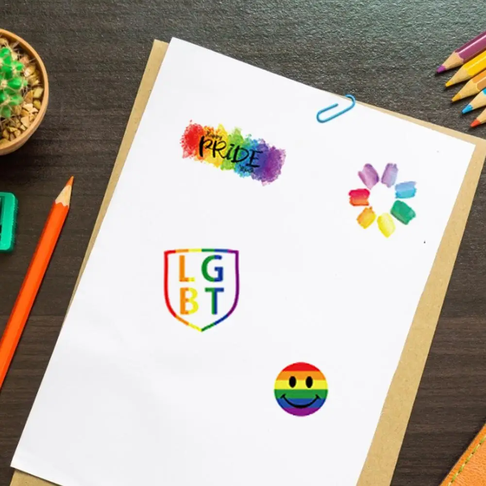 Temporary Tattoo Sticker Gay Pride Love Rainbow Pride Flag Stickers Ribbon Parades Festival Party Favors Supplies Decorations