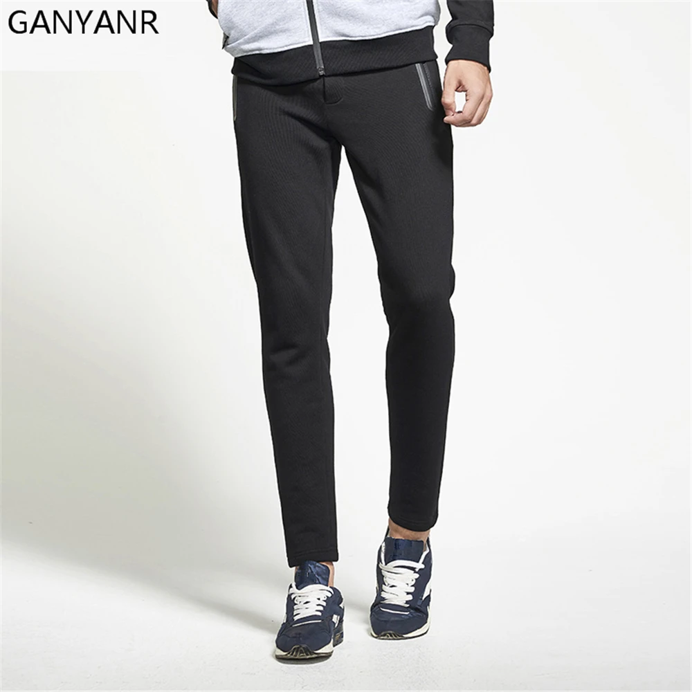 

GANYANR Running Pants Men quick dry Training Sport Leggings Fitness Basketball Athletic Elastic Jogging Long Trousers Winter Gym