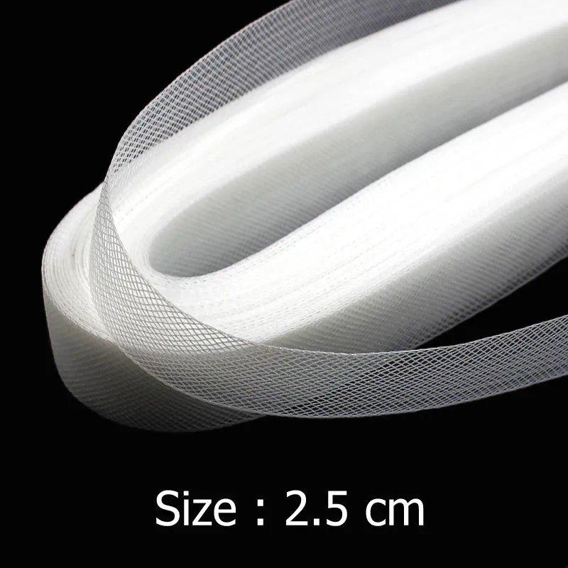 -IuBuFiGo-1-2-5cm-Flat-Stiff-Plain-Crins-Horsehair-Crinolines-Braid-For-Dress-Making-100yard-1