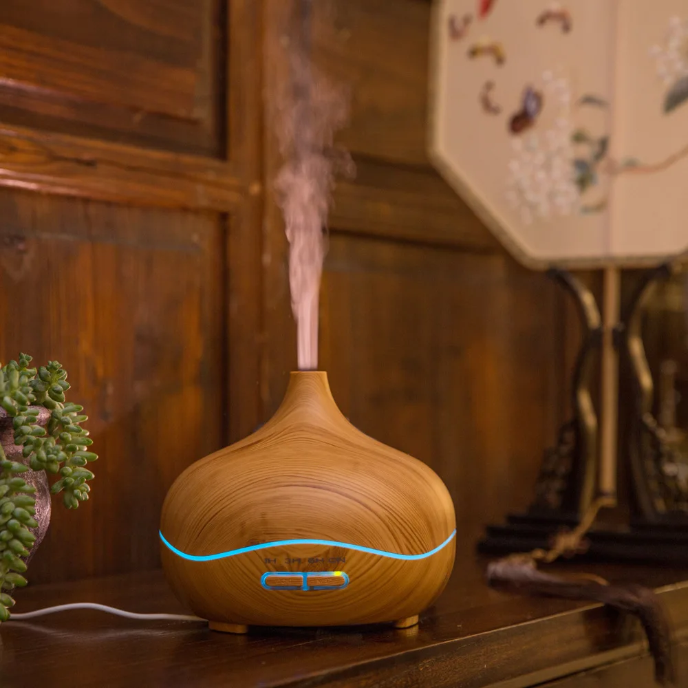 

AC 110-240V 14W 300ML Aromatherapy Essential Oil Diffuser Cool Mist Humidifier Wood Grain Ultrasonic Aroma Mist Maker
