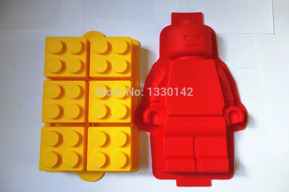 over het algemeen Krijt pakket 7pcs/lot lego bakstenen& mega legoman sharped cakevorm siliconen bakje voor  ijsblokjes mal chocolade snoep zeep kaars jello maker kleurpotloden set -  AliExpress