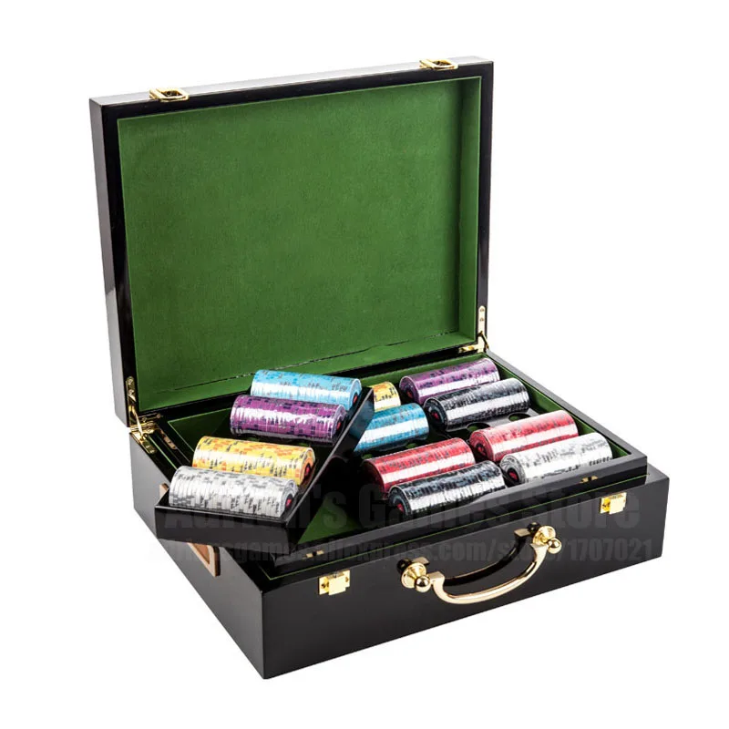 US $186.84 Mabogany Wood Poker Chips Suitcase Boutique Piano Coating Detachable 500PCSCapacity Poker Case High Quality Maleta de Poker