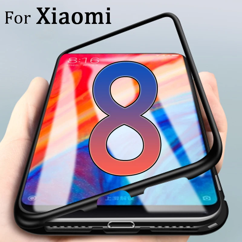 

ksiomi Mi 8 case on the for xiaomi mi8 case cover xiaomi8 xiomi xaomi xiami magnetic coque magnet flip fundas bumper adsorption