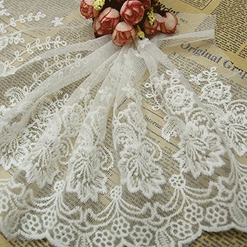 

1 Yard Lace Ribbon 23cm Wide Lace Trim Fabric DIY Embroidered White Lace Trimmings for Sewing Clothing Accessories Decoration