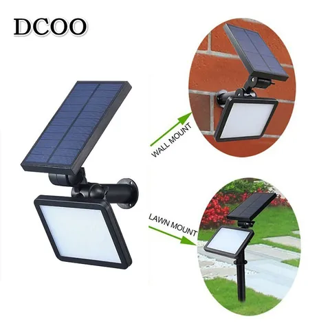 Sensor de Movimento Iluminação ao ar Ip56 à Prova Dcoo Energia Solar Projetor Jardim Gramado Paisagem Lâmpada Livre Dwaterproof Água Pátio Caminho Parede 48led
