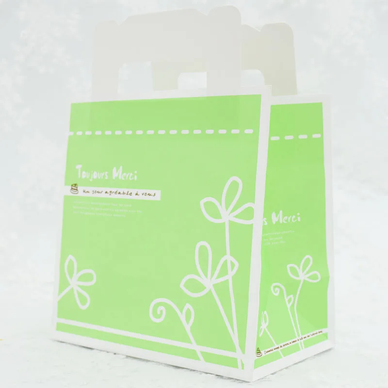 Green Small Cookies Paper Bag Macaron Handle Gift Packaging Bags Green Small Cookies Paper Bag Macaron Handle Gift Packaging Bags 30pcs Lot 15x15x9cm In Wring Supplies From Home Garden On