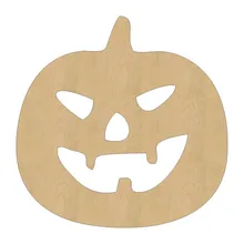 10pcs laser cut wood wooden evil pumpkin shape diy craft gift tag happy halloween decorations