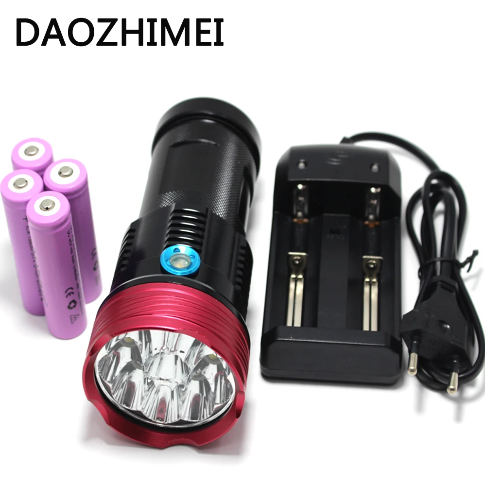 10T6 flashlight 18650 20000Lm 10x T6 waterproof recharger Torch light