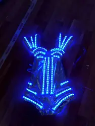 David Guetta RGB костюм робота из светодиодов светодиодный LED костюмы для бальных танцев костюм/rgb цвет изменить Женская пикантная вечерние партии