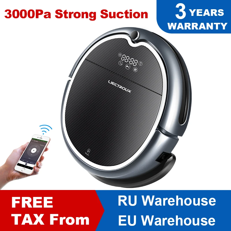 (New Arrival) LIECTROUX Robot Vacuum Cleaner Q8000, WiFi App,Map Navigation,Smart Memory,UV
