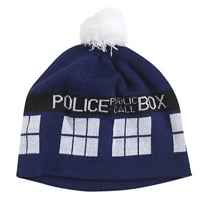 Doctor Who теплые шапки и кепки TARDIS Bobble вязаные плетеные кисточки полицейская коробка шапочка для подарков Косплей Реквизит спортивная шапка s для пар