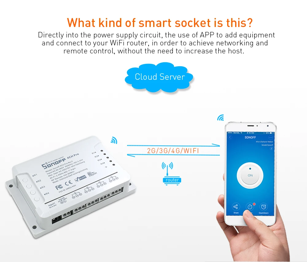 Sonoff 4CH Pro R2 4 канала банды RF 433 МГц пульт дистанционного управления беспроводной Wifi умный переключатель инчинг интерлок реле Alexa совместимый