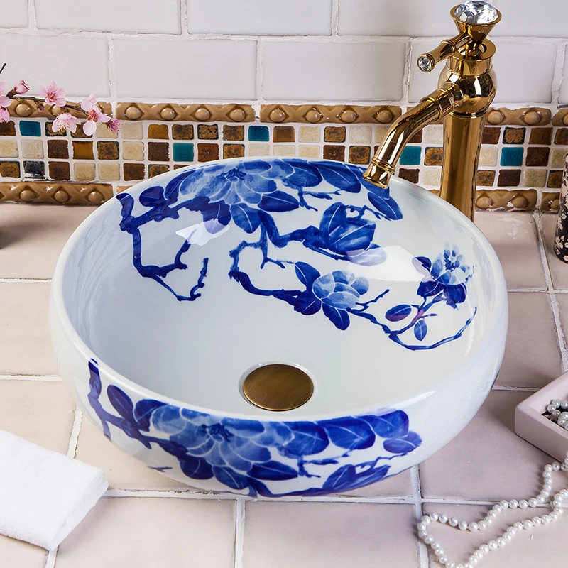 China Artistic Handmade Art Wash Basin Ceramic Counter Top Wash Basin Ceramic Counter Top