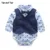 Top e Top Autunno abbigliamento di Moda infantile Del Vestito Del Bambino Del Bambino Dei Ragazzi Vestiti Arco Signore del Legame Body e Pagliaccetti + Vest + pants baby Set
