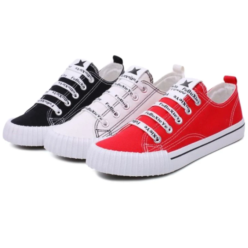 SJJH Women Canvas Skateboarding Shoes Comfortable Sneakers Vulcanize Casual Chaussure Lace-up Ladies Trainers Footwear D224