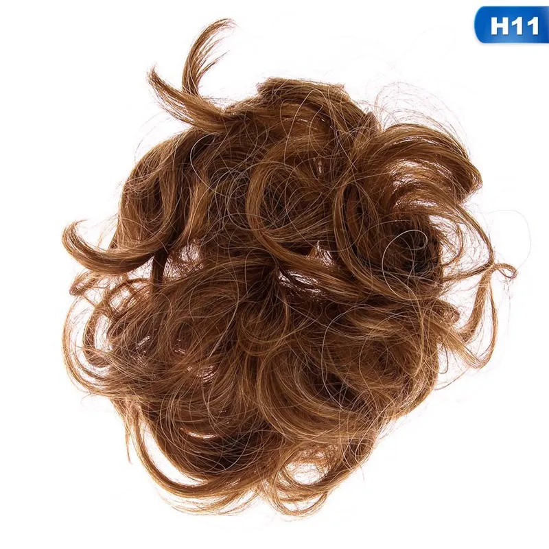 Женские атласные волнистые волосы, волнистые волосы для наращивания, эластичная резинка для волос, парик, резинки для волос, модные резинки для волос - Цвет: 11