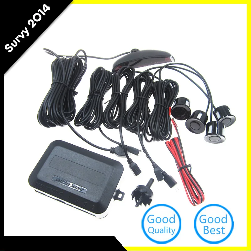 

4 Parking Sensors LED Display Car Backup Reverse Radar System Warning Alarm Kit