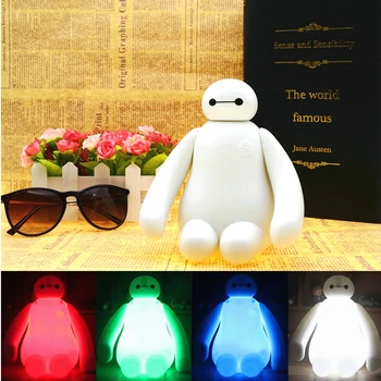 

Novelty Baymax Cartoon LED Night desk Light Baby Room Kids Bed Lamp Sleeping Night Lamp Decoration Table Lamp 16Colors Changing