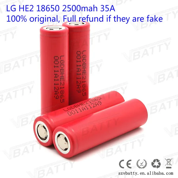 1 шт. для LG HE2 литий ионная батарея 18650 2500 мАч 3 7 в аккумуляторная LG|rechargeable battery|li-ion