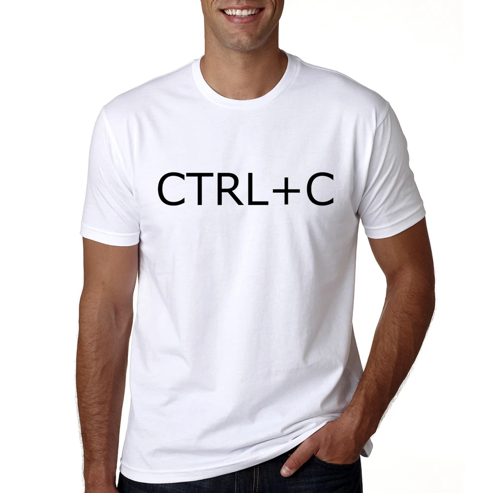 Ctrl+C and Ctrl+V Printed Matching Dad and Baby T-shirt Model Display 1