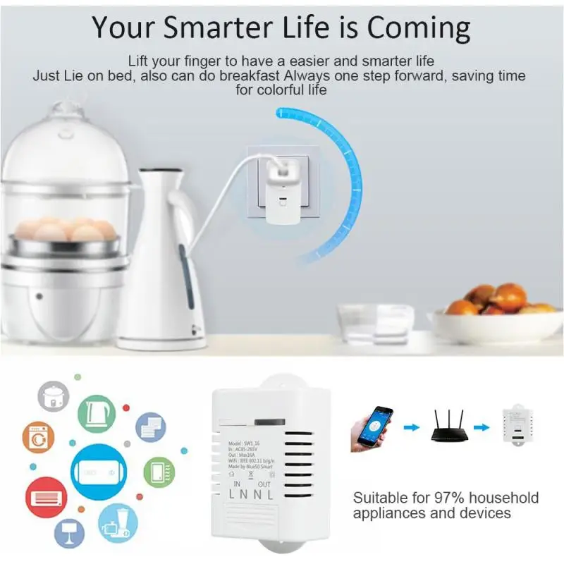 WiFi Умный домашний переключатель работает с Amazon Alexa Google Home Синхронизация Смарт-сцены 16A 3520 Вт приложение дистанционное управление DS35 2шт