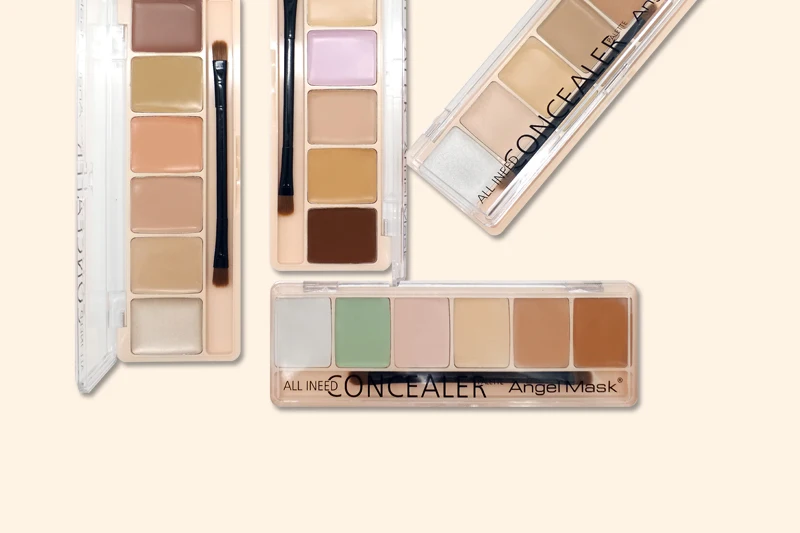 ANGEL MASK 6 Colors Makeup Concealer Palette Bronzer Pore Wrinkle Full Cover Concealer Cream Brightener Face Makeup Foundation (6)