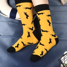 Мужские хлопковые носки унисекс, женские носки с принтом фламинго, новые носки, чесаные смешные мужские носки, большие размеры, носки для лодок, зимние Чулочные изделия