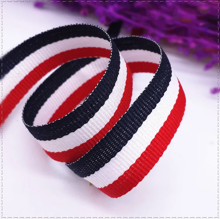 

15mm Red White Blue Stripe Printed Grosgrain Ribbon Handmade DIY Decoration , Packing Belt DIY Sewing Accessorie (1meter/lot)