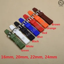 Hot-vente Hommes Femmes Noir Brun Bleu 7 couleurs En Caoutchouc de Silicone Bracelet Bracelet Bande de montre Étanche pour bracelets 16mm ~ 24mm