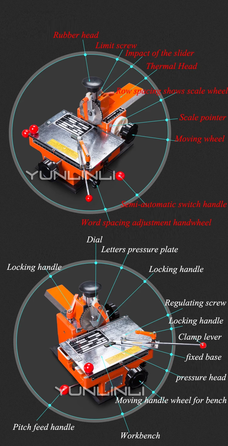 Гравировальный станок с таблицей, полуавтоматическая машина для выдавливания давления, брендовый пресс и маркировочная машина YM