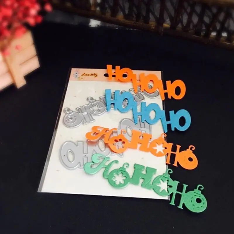 

2Pcs Christmas HO Pattern Cutting Dies Stencil Scrapbooking Printing Decors