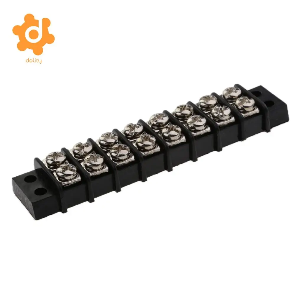 2pcs 8 Gang Screw Terminal Block with Nickel Plated Brass Contacts for Boats