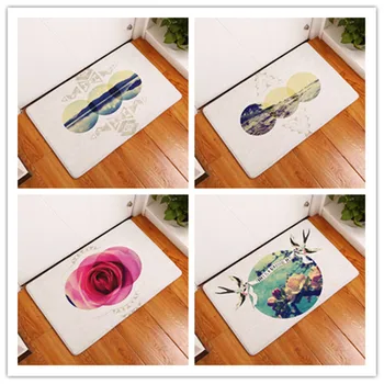 

commercial entrance door mats pretty circle rose flower scenery carpets water absorption living room decoration stair rugs