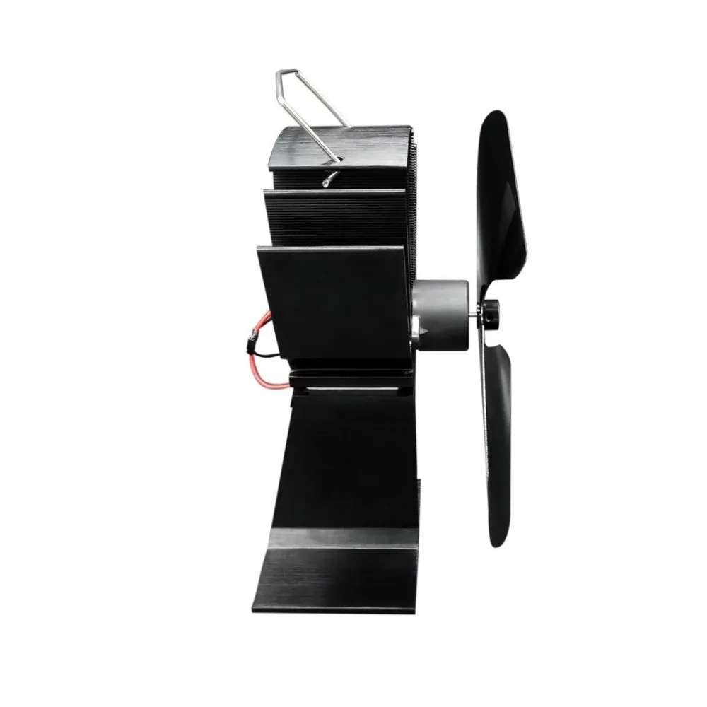 Прочный 2 Лопасти алюминиевый черный вентилятор для печи, работающий от тепловой энергии экономия топлива экологичный дровяная горелка вентилятор