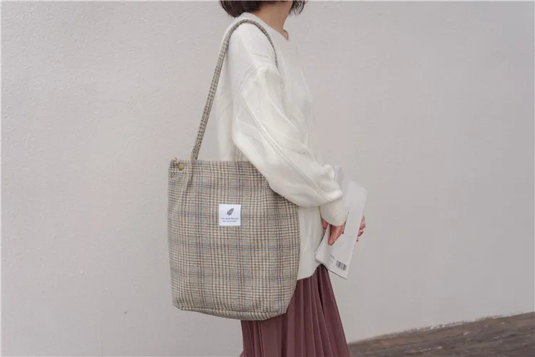 women bags shopping bag plaid women's handbag (7)