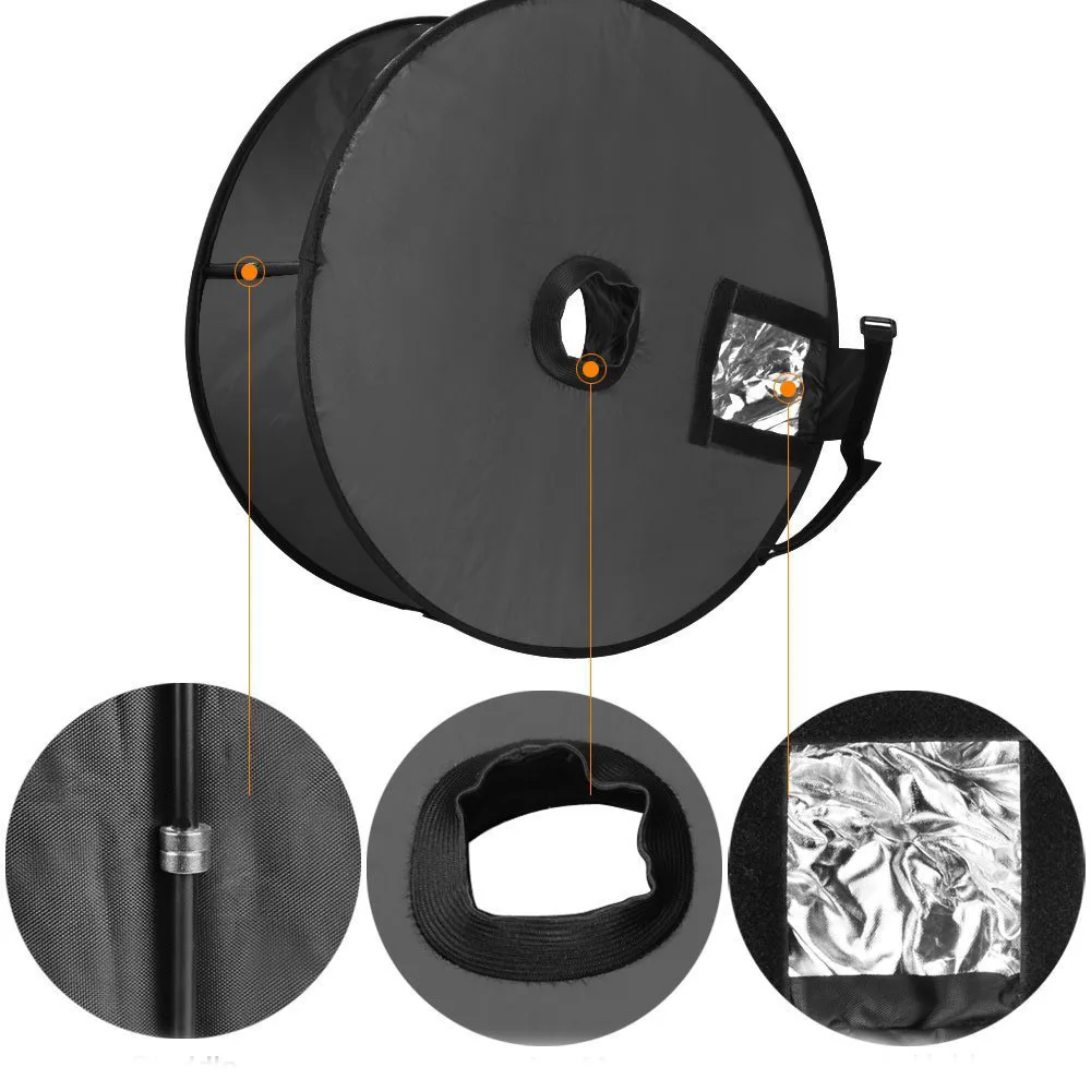 450mm 18in Easy fold Round Ring Speedlite Flash Softbox Lightweight