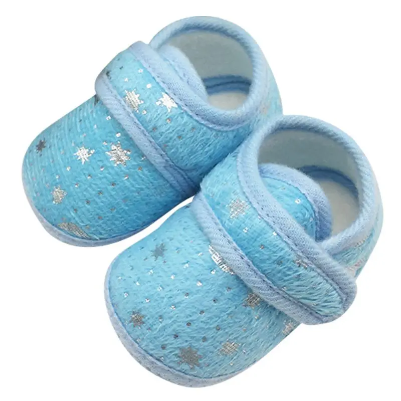 Милая детская обувь для девочек 0-12 месяцев; нескользящая обувь для малышей - Цвет: Небесно-голубой