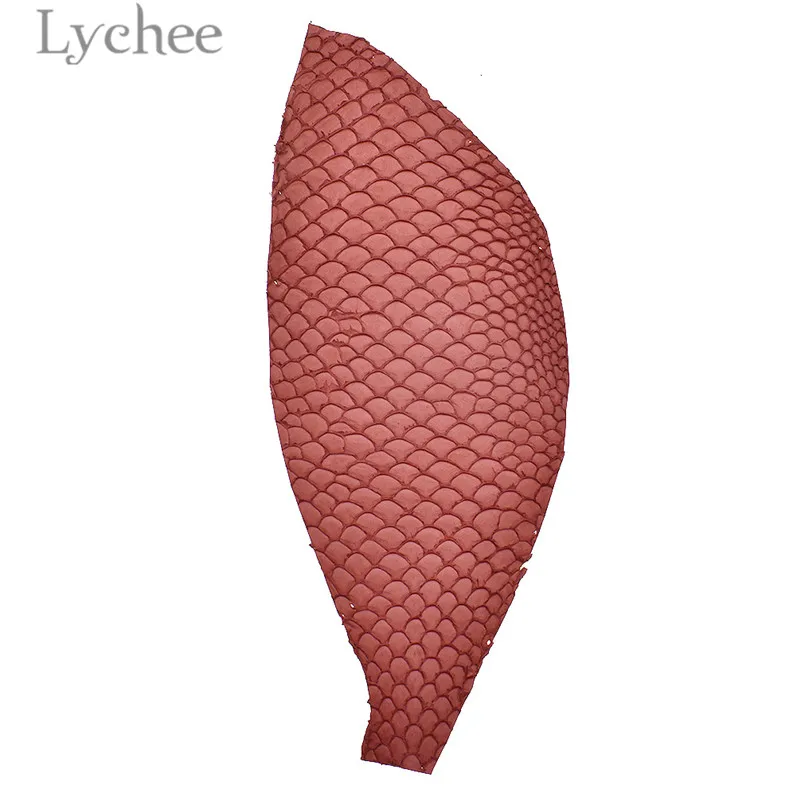 Lychee Genuine Fish Skin Leather Piece Multicolor Leahter Fabric DIY Sewing Material For Shoes Handbags - Цвет: 1