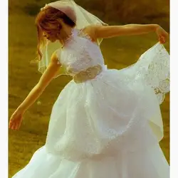 Элегантное белое кружевное платье с высоким воротом и цветочным узором для девочек, ТРАПЕЦИЕВИДНОЕ ПЛАТЬЕ с бисером и поясом для маленьких