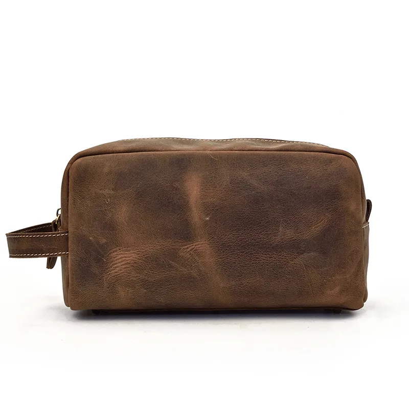 

Woman Man Handbag FemaleTotes Genuine Leather High Capacity Fashion Makeup Cosmetic Toiletry Case Hand-held Washing Travel Bag