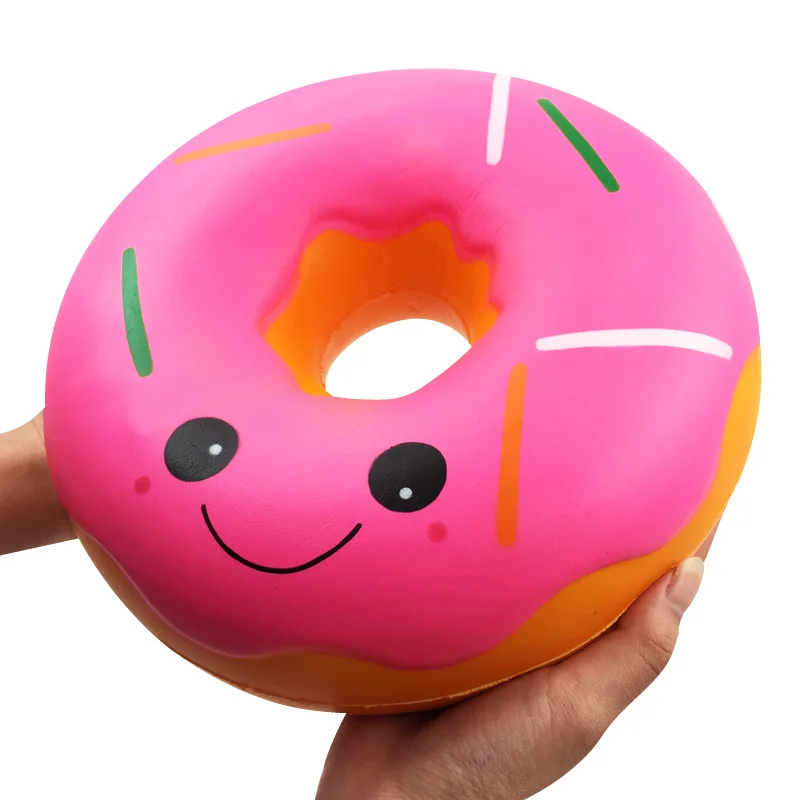 40 см гигантский Радужный банан Kawaii мягкий медленно поднимающийся Jumbo Squeeze игрушки Огромные Фрукты Ароматические телефонные ремни декор дропшиппинг - Цвет: pink donut