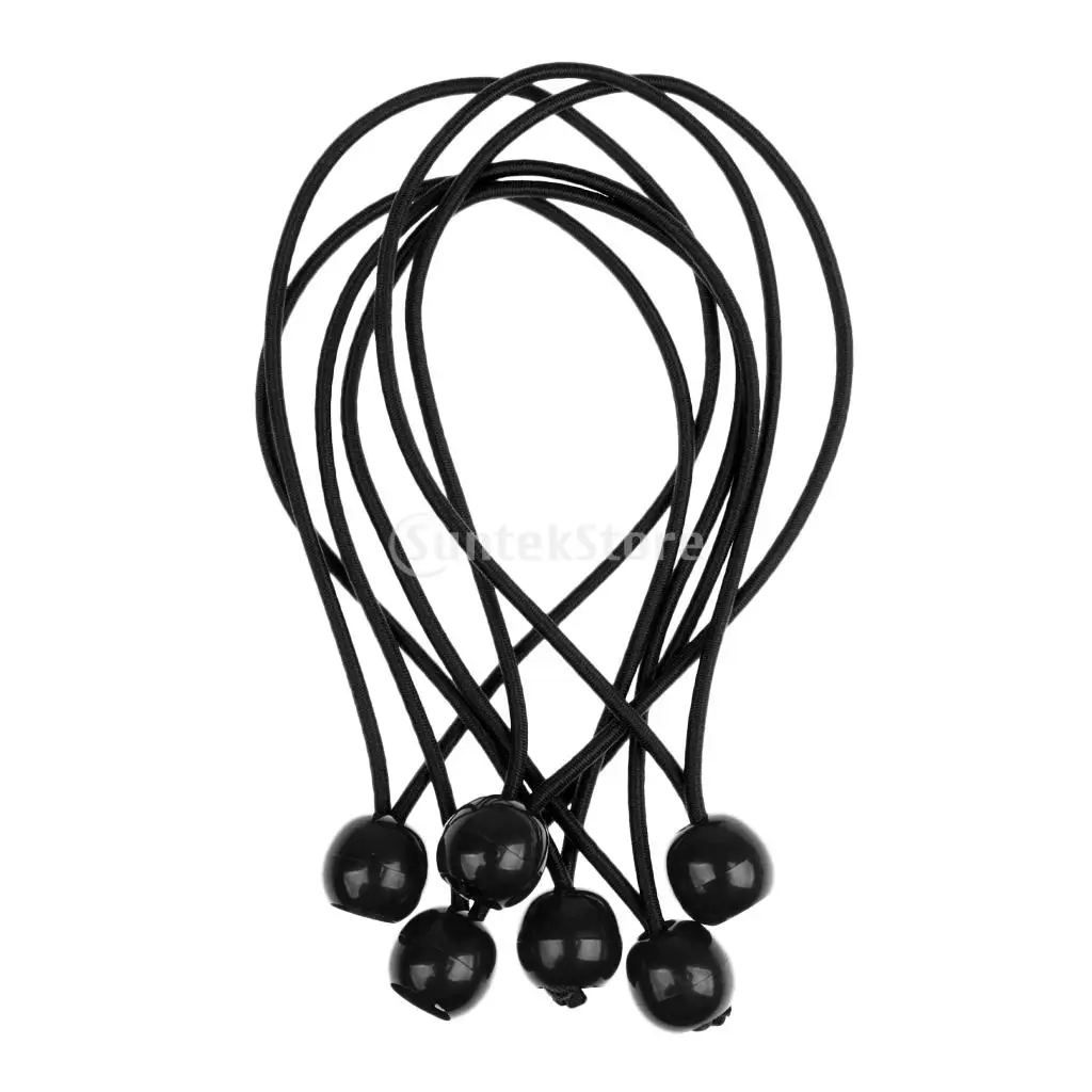 

6pcs 5.9" Heavy Duty Ball Bungee Cord Flag Pole Tie down Elastic Cord Tarp Canopy Straps Tent Accessories
