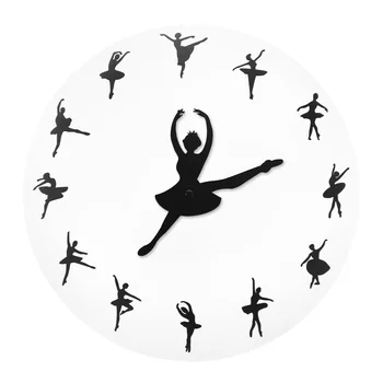 

Ballerina Wall Clock Dancing Girl Modern Quartz Movement Decorative Wall Watch Dancing Studio Wall Art Ballet Gifts For Her