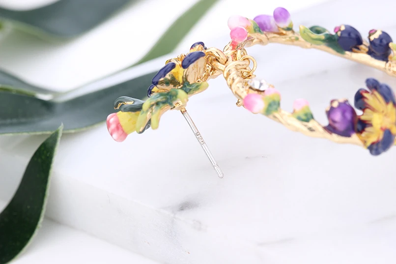 MISHA роскошные женские серьги ручной работы, эмалированные глазурные цветы, имитация драгоценных камней, ювелирные изделия в винтажном стиле, подарки для девочек 507