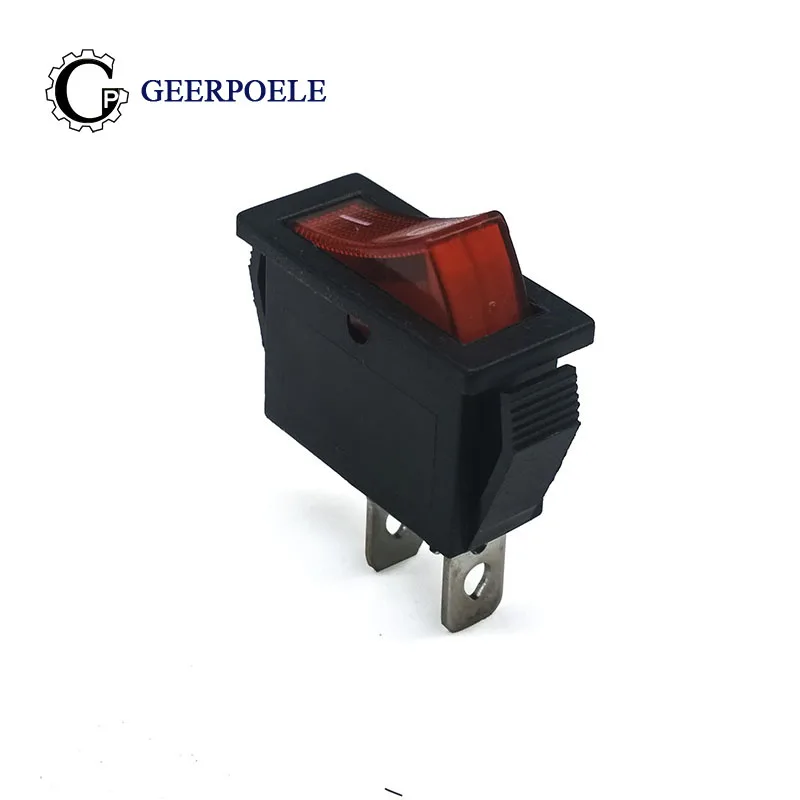 

5 pcs/lot KCD3 30*13mm Copper feet Red LED SPST 2PIN Boat Rocker Switch Snap-in ON OFF Position 15A/250V