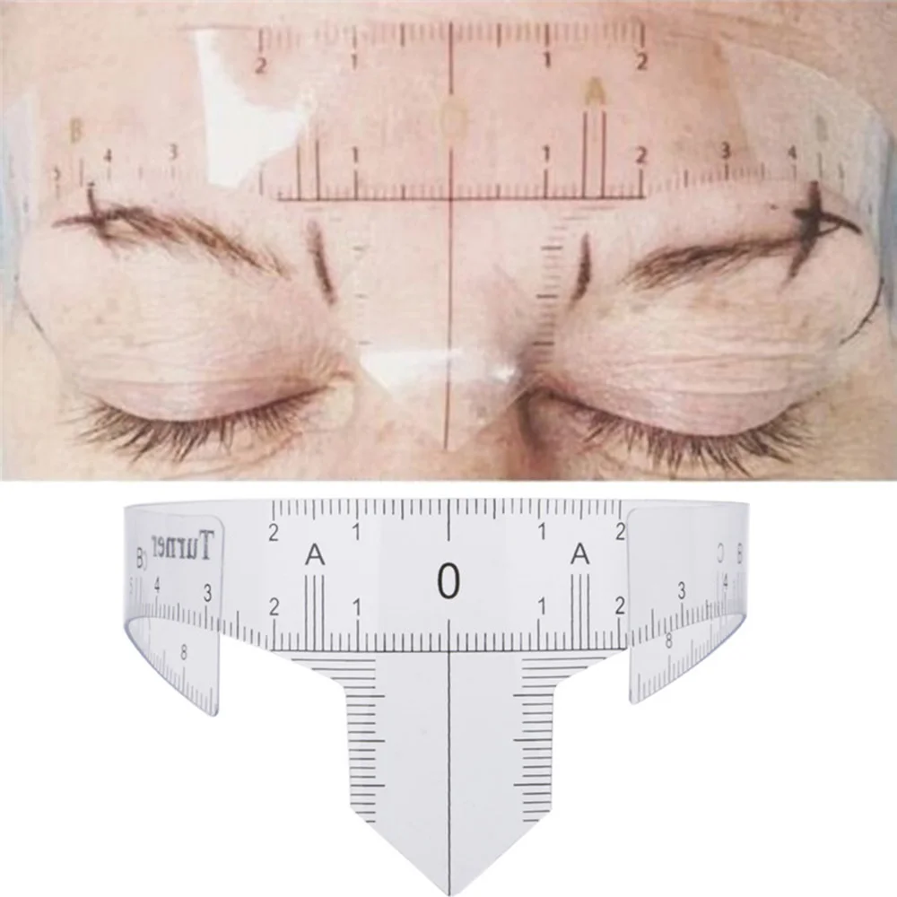 1 шт. многоразовая Полуперманентная линейка для бровей инструмент для измерения бровей направляющая линейка для микроблейдинга трафарет для макияжа