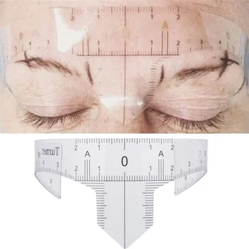 

1PC Reusable Semi Permanent Eyebrow Ruler Eye Brow Measure Tool Eyebrow Guide Ruler Microblading Calliper Stencil Makeup
