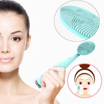 

Electric Facial Cleansing Brush Silicone Deep Cleaning Waterproof Handheld Brush SK88