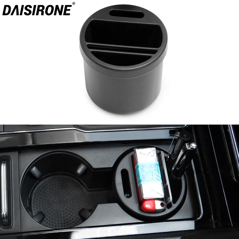 Car Cup Holder Groove Organizer Box Coin Storage For Coins Cigarettes